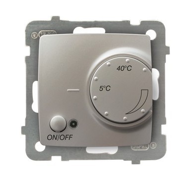 Regulator temperatury z czujnikiem podpodłogowym RTP-1S/m/43 Karo OSPEL srebrny perłowy