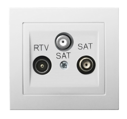 Gniazdo RTV-SAT z dwoma wyjściami SAT GPA-W2S/00 Kier OSPEL biały białe biała
