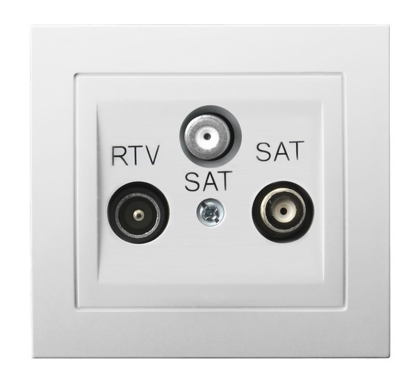 Gniazdo RTV-SAT z dwoma wyjściami SAT GPA-W2S/00 Kier OSPEL biały białe biała