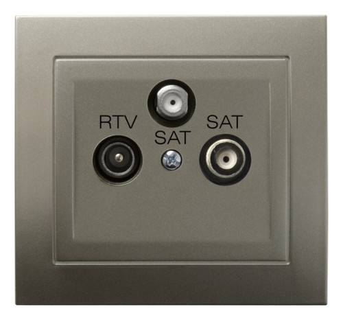 Gniazdo RTV-SAT z dwoma wyjściami SAT GPA-W2S/45 Kier OSPEL satyna light