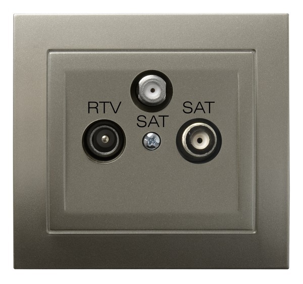 Gniazdo RTV-SAT z dwoma wyjściami SAT GPA-W2S/45 Kier OSPEL satyna light