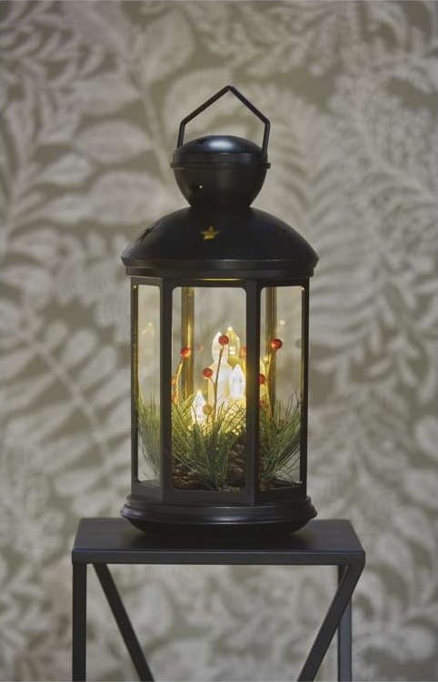 Dekoracja Lampion 1 LED 35cm 3x C WW DCLV15 Emos IP20 0,06W lampa Boże Narodzenie ozdoba świecąca dekoracja na święta świąteczna elektryczna vintage świeczka przenośna ciepły biały ciemny