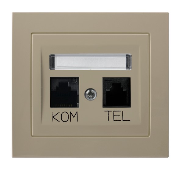 Gniazdo komputerowo-telefoniczne RJ 45 kat. 5e, (8-stykowe) + RJ 11 (6-stykowe) GPKT-W/K/01 Kier OSPEL beżowy beżowe