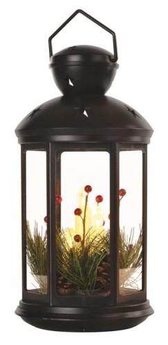 Dekoracja Lampion 1 LED 35cm 3x C WW DCLV15 Emos IP20 0,06W lampa Boże Narodzenie ozdoba świecąca dekoracja na święta świąteczna elektryczna vintage świeczka przenośna ciepły biały ciemny