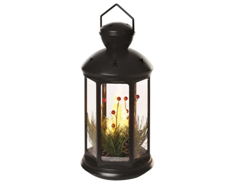 Dekoracja Lampion 1 LED 35cm 3x C WW DCLV15 Emos IP20 0,06W lampa Boże Narodzenie ozdoba świecąca dekoracja na święta świąteczna elektryczna vintage świeczka przenośna ciepły biały ciemny