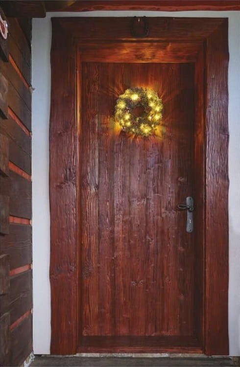 Wianek świąteczny bożonarodzeniowy na drzwi 20 LED 38cm 2x AA WW Timer DCTW06 Emos IP20 0,4W Boże Narodzenie ozdoba świecąca dekoracja na święta świąteczna elektryczna stroik wieniec ciepły biały