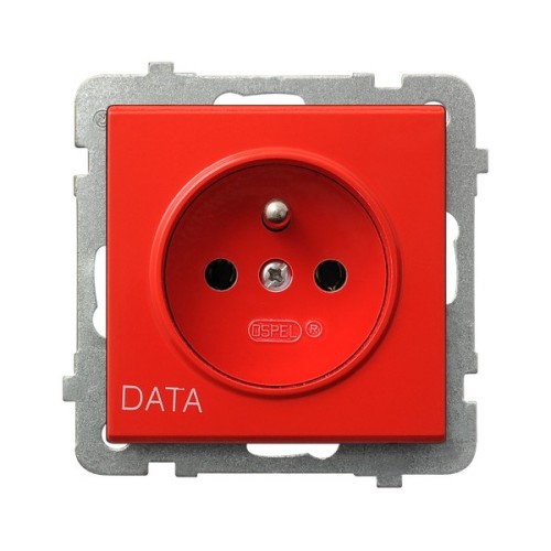 Gniazdo pojedyncze z uziemieniem DATA GP-1RZD/m/00 Sonata OSPEL czerwony czerwone czerwona