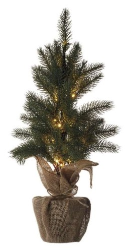 Drzewko drzewo świecące Dekoracja świąteczna 52cm 20 micro LED DCTW01 Emos 2x AA WW IP20 timer WW Boże Narodzenie ozdoba choinka wewnętrzna do domu ciepła biel