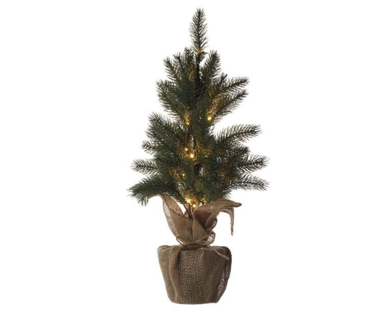 Drzewko drzewo świecące Dekoracja świąteczna 52cm 20 micro LED DCTW01 Emos 2x AA WW IP20 timer WW Boże Narodzenie ozdoba choinka wewnętrzna do domu ciepła biel