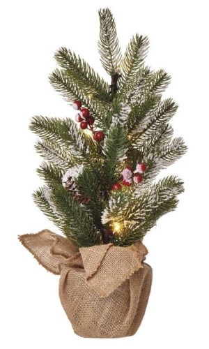 Drzewko drzewo świecące Dekoracja świąteczna 52cm 20 micro LED DCTW04 Emos 3x AA WW IP20 timer WW Boże Narodzenie ozdoba choinka wewnętrzna do domu ciepła biel