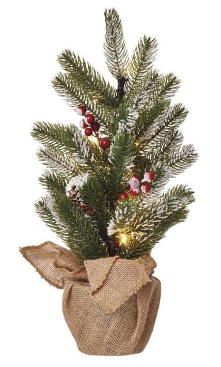 Drzewko drzewo świecące Dekoracja świąteczna 52cm 20 micro LED DCTW04 Emos 3x AA WW IP20 timer WW Boże Narodzenie ozdoba choinka wewnętrzna do domu ciepła biel