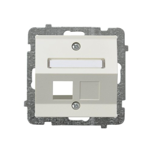 Obudowa gniazda pojedynczego typu Keystone skośna GPK-1RS/p/27 Sonata OSPEL ecru