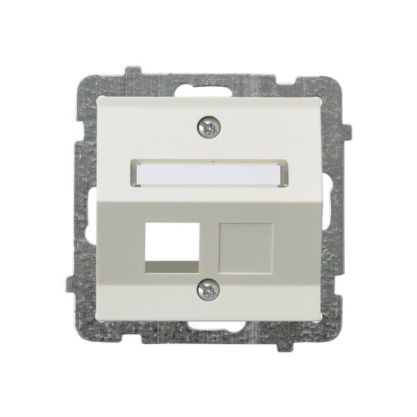 Obudowa gniazda pojedynczego typu Keystone skośna GPK-1RS/p/27 Sonata OSPEL ecru