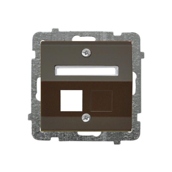 Obudowa gniazda pojedynczego typu Keystone skośna GPK-1RS/p/40 Sonata OSPEL czekoladowy metalik