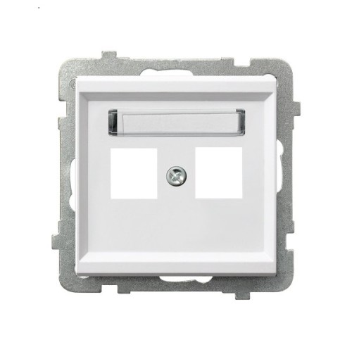 Obudowa gniazda podwójnego typu Keystone prosta GPK-2R/p/75 Sonata OSPEL biały mat