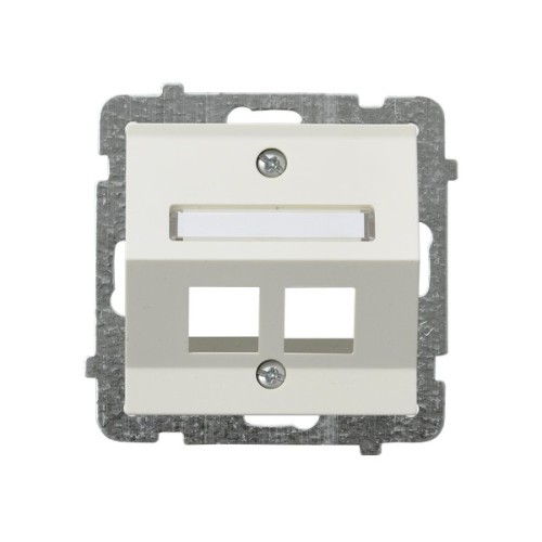Obudowa gniazda podwójnego typu Keystone skośna GPK-2RS/p/27 Sonata OSPEL ecru