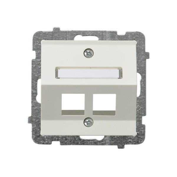 Obudowa gniazda podwójnego typu Keystone skośna GPK-2RS/p/27 Sonata OSPEL ecru