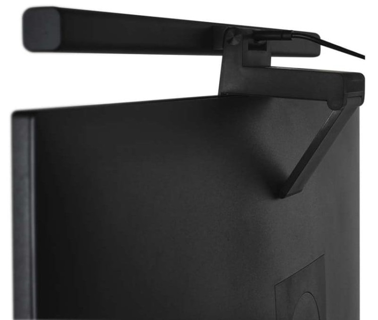 Lampa biurkowa zasilana z USB do monitora biurka i klawiatury Ściemnialna AVA Z7617 Emos LED lampka regulowana 3000K 4000K 5000K laptopa mocowana na monitorze Czarna