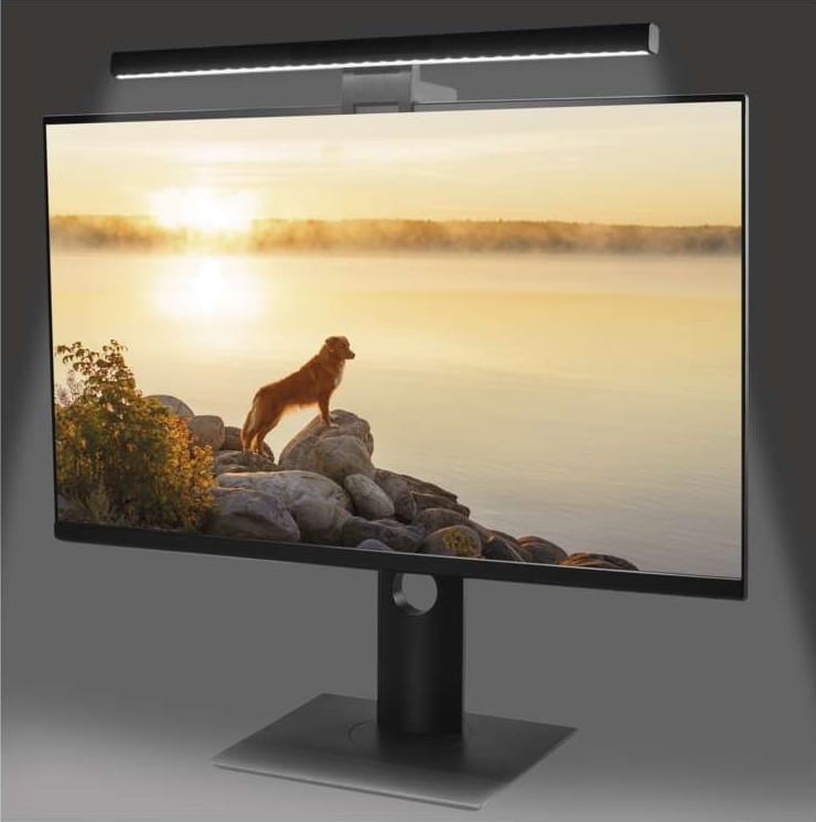 Lampa biurkowa zasilana z USB do monitora biurka i klawiatury Ściemnialna AVA Z7617 Emos LED lampka regulowana 3000K 4000K 5000K laptopa mocowana na monitorze Czarna