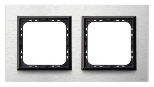 Ramka podwójna R-2RAC/62/25 Sonata OSPEL szczotkowane aluminium