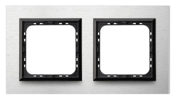 Ramka podwójna R-2RAC/62/25 Sonata OSPEL szczotkowane aluminium
