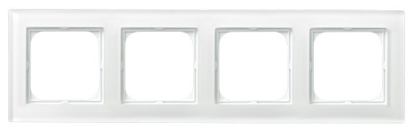 Ramka poczwórna białe szkło R-4RG/31 Sonata OSPEL białe szkło