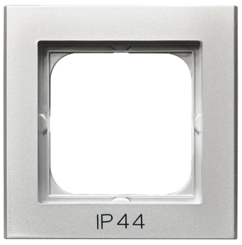 Ramka pojedyncza do łączników IP-44 RH-1R/38 Sonata OSPEL srebro mat