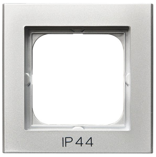 Ramka pojedyncza do łączników IP-44 RH-1R/38 Sonata OSPEL srebro mat
