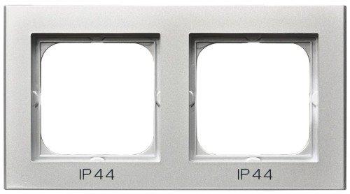 Ramka podwójna do łączników IP-44 RH-2R/38 Sonata OSPEL srebro mat