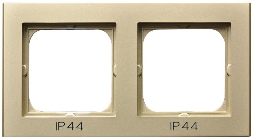 Ramka podwójna do łączników IP-44 RH-2R/39 Sonata OSPEL szampański złoty