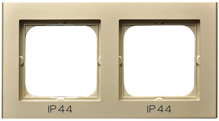 Ramka podwójna do łączników IP-44 RH-2R/39 Sonata OSPEL szampański złoty