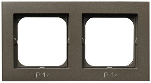 Ramka podwójna do łączników IP-44 RH-2R/40 Sonata OSPEL czekoladowy metalik