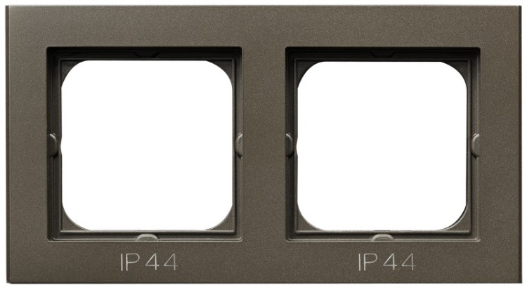 Ramka podwójna do łączników IP-44 RH-2R/40 Sonata OSPEL czekoladowy metalik