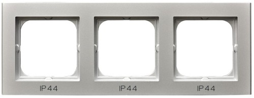Ramka potrójna do łączników IP-44 RH-3R/38 Sonata OSPEL srebro mat