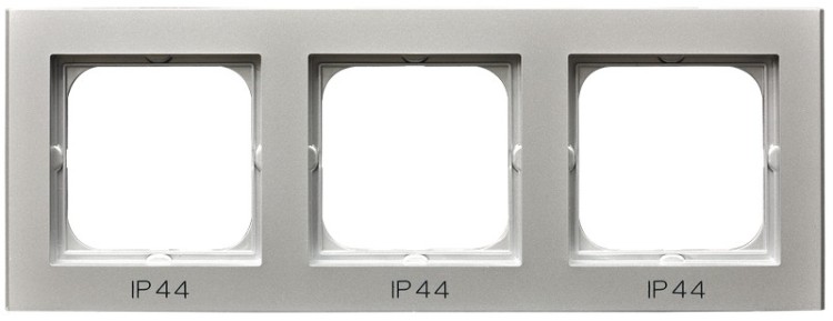 Ramka potrójna do łączników IP-44 RH-3R/38 Sonata OSPEL srebro mat