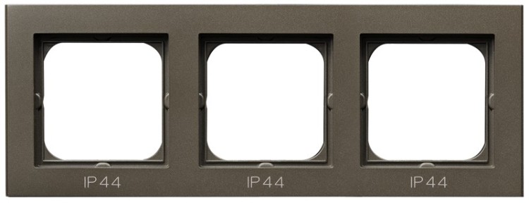 Ramka potrójna do łączników IP-44 RH-3R/40 Sonata OSPEL czekoladowy metalik