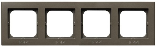 Ramka poczwórna do łączników IP-44 RH-4R/40 Sonata OSPEL czekoladowy metalik
