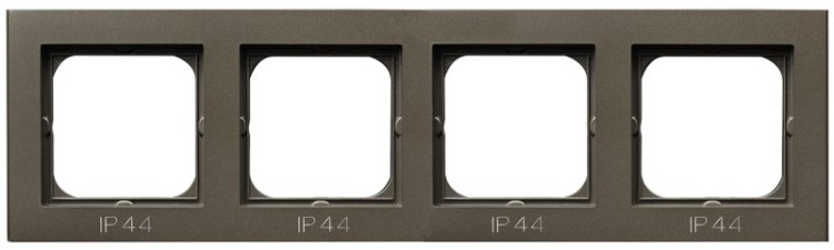 Ramka poczwórna do łączników IP-44 RH-4R/40 Sonata OSPEL czekoladowy metalik