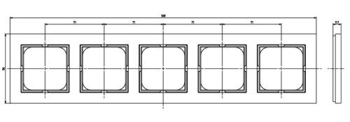 Ramka pięciokrotna do łączników IP-44 RH-5R/27 Sonata OSPEL ecru