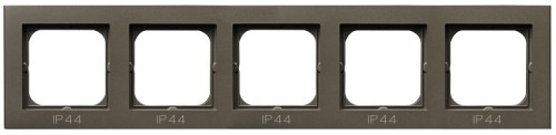 Ramka pięciokrotna do łączników IP-44 RH-5R/40 Sonata OSPEL czekoladowy metalik