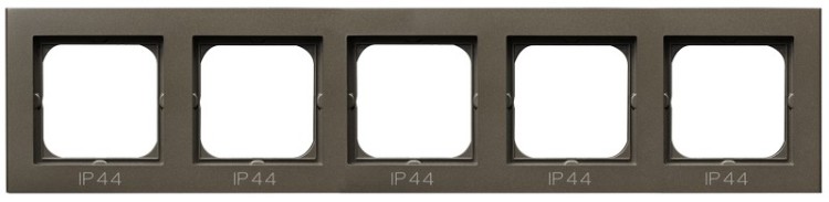 Ramka pięciokrotna do łączników IP-44 RH-5R/40 Sonata OSPEL czekoladowy metalik