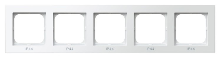 Ramka pięciokrotna do łączników IP-44 RH-5R/75 Sonata OSPEL biały mat