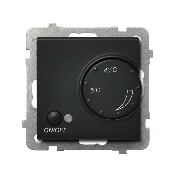 Regulator temperatury z czujnikiem podpodłogowym RTP-1R/m/33 Sonata OSPEL czarny metalik czarne czarna