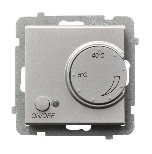 Regulator temperatury z czujnikiem podpodłogowym RTP-1R/m/38 Sonata OSPEL srebro mat