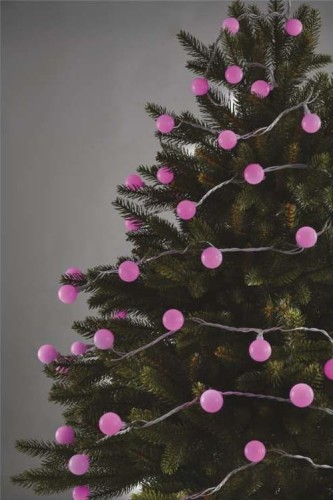 Lampki ogrodowe Girlanda Łańcuch kulki Big Cherry 40x LED do Ogrodu z Żarówkami D5AP01 Emos Dekoracyjny 4m lampki choinkowe świąteczne IP44 Dekoracja sznur Różowy