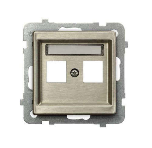 Obudowa gniazda podwójnego typu Keystone prosta GPK-2RM/p/44 Sonata Nowe Srebro OSPEL nowe srebro