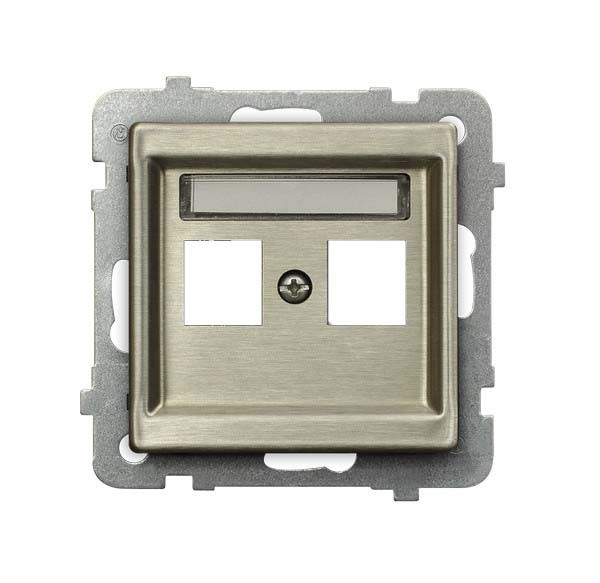 Obudowa gniazda podwójnego typu Keystone prosta GPK-2RM/p/44 Sonata Nowe Srebro OSPEL nowe srebro