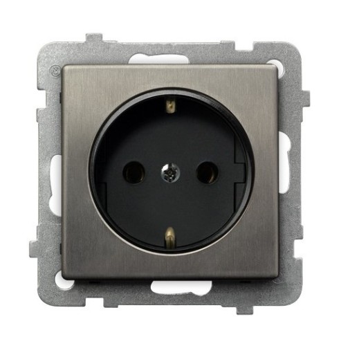 Gniazdo pojedyncze schuko GP-1RMS/m/37 Sonata Stal Inox OSPEL stal inox