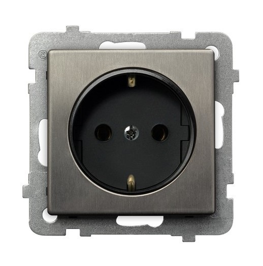 Gniazdo pojedyncze schuko GP-1RMS/m/37 Sonata Stal Inox OSPEL stal inox