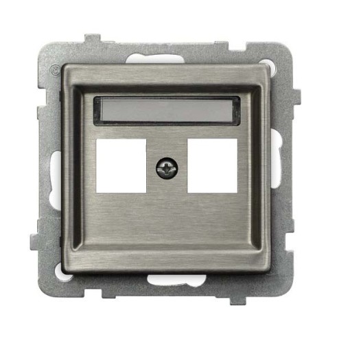 Obudowa gniazda podwójnego typu Keystone prosta GPK-2RM/p/37 Sonata Stal Inox OSPEL stal inox